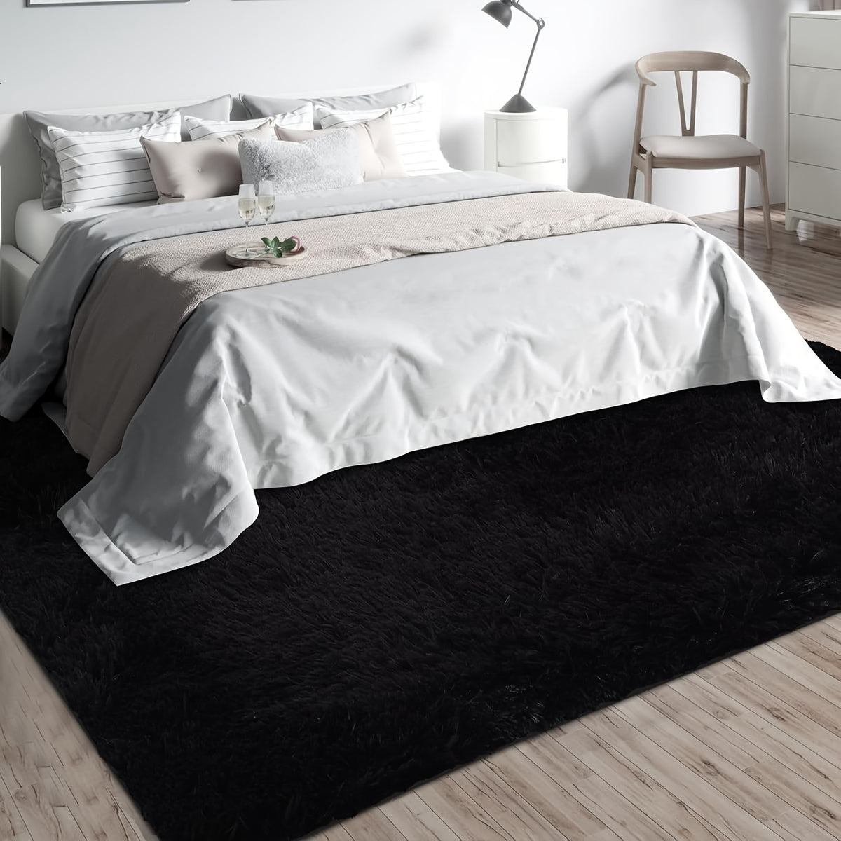 Fluffy Shag Area Rug for Bedroom and Living Room, Soft Fuzzy Floor Decor in 5x8, 6x9 or 8x10 Foot Sizes with Seven Color Options for Cozy Home Styling