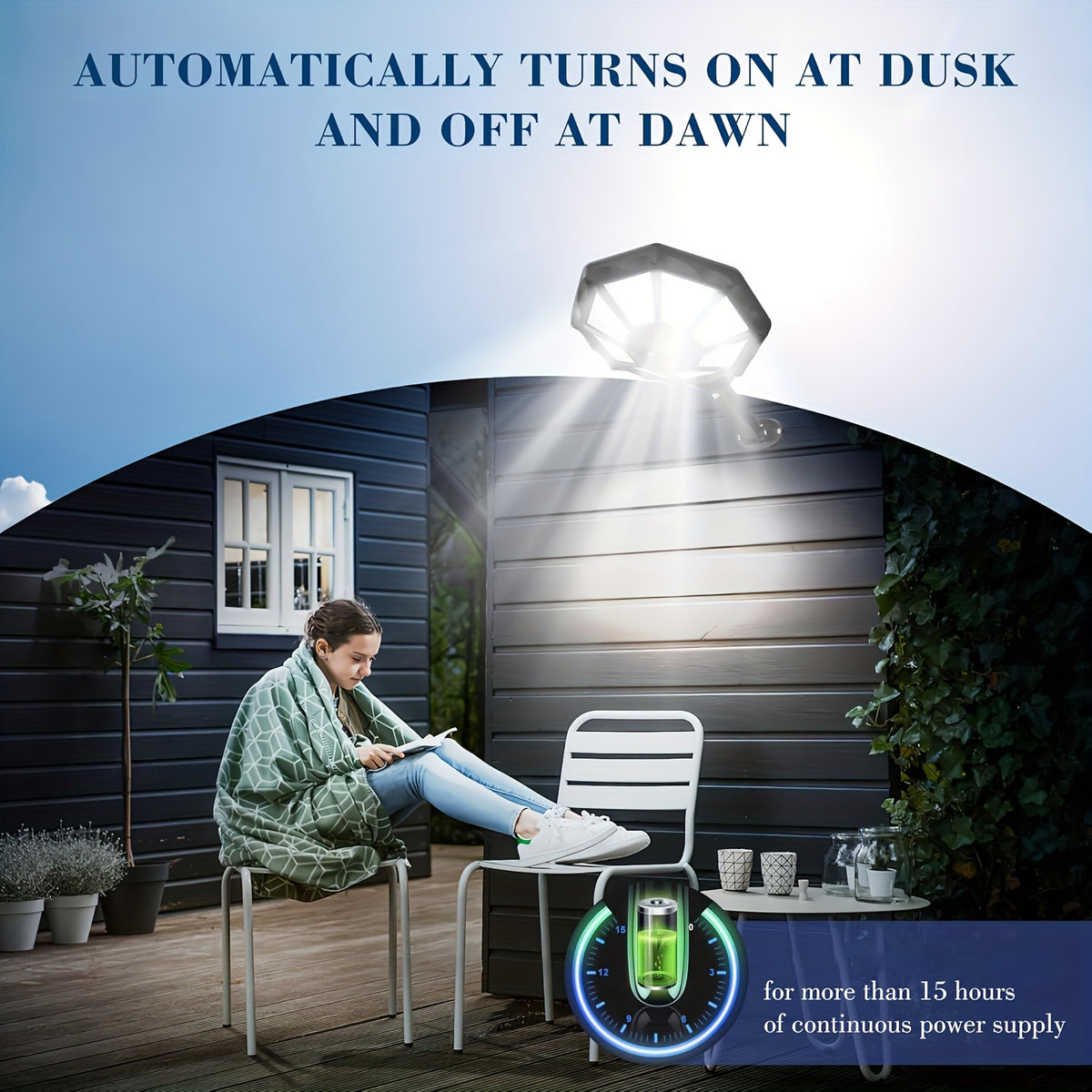 Octagonal Solar Motion Sensor Wall Lights, 2-Pack with 168-LED Design, 6500K Cool White Light, Remote Control and Three Lighting Modes for Yard and Barn
