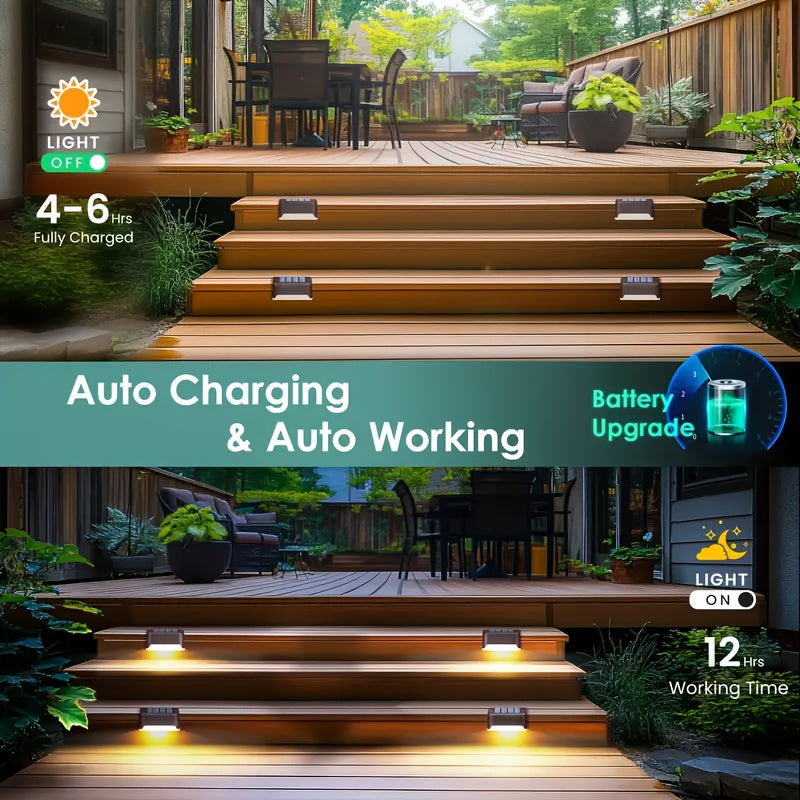 Solar Deck Lights Outdoor 30/20 Pack, Solar Step Lights Warm White LED, IP44 Waterproof Decorative Stair Lighting for Fences, Patio, Courtyards, Terraces, Garden Paths and Landscape
