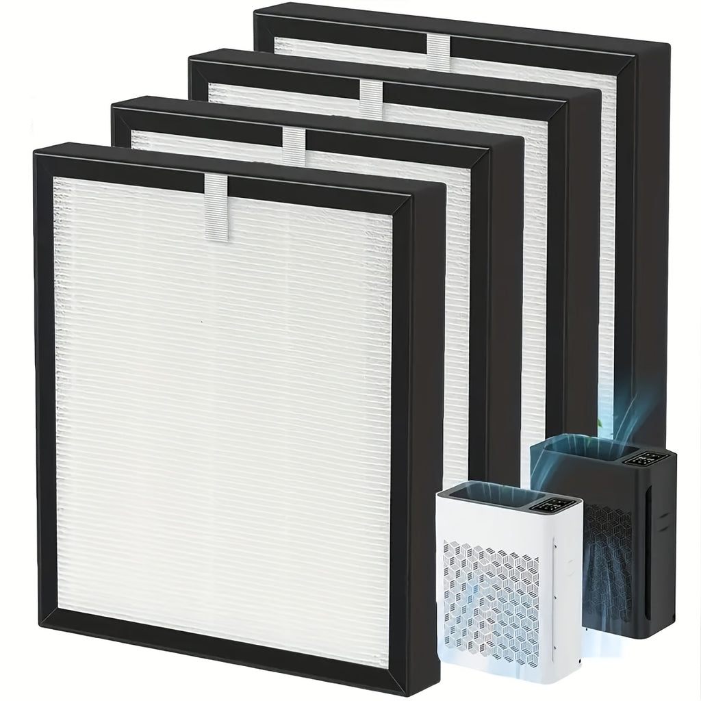 Air Purifier Replacement Filters Compatible with Tolife TZK2 and TZK2A, 4-Pack 3-in-1 Activated Carbon Filtration for Household Dust, Pet Dander and Odors