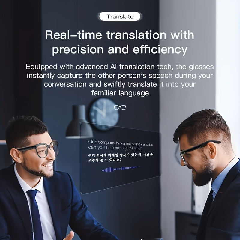 Smart Video Recording Glasses with Listed 1080P Video, 8MP Wide-Angle Camera, 163-Language Translation, Wireless Music and Calls in Black M02S or M08 Options