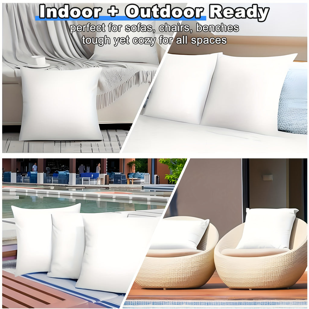 Square Throw Pillow Inserts Set of Four with Listed 7D Polyester Filling, 14, 16, 18 or 22 Inch Size Options for Sofa, Bedroom and Patio Cushion Covers