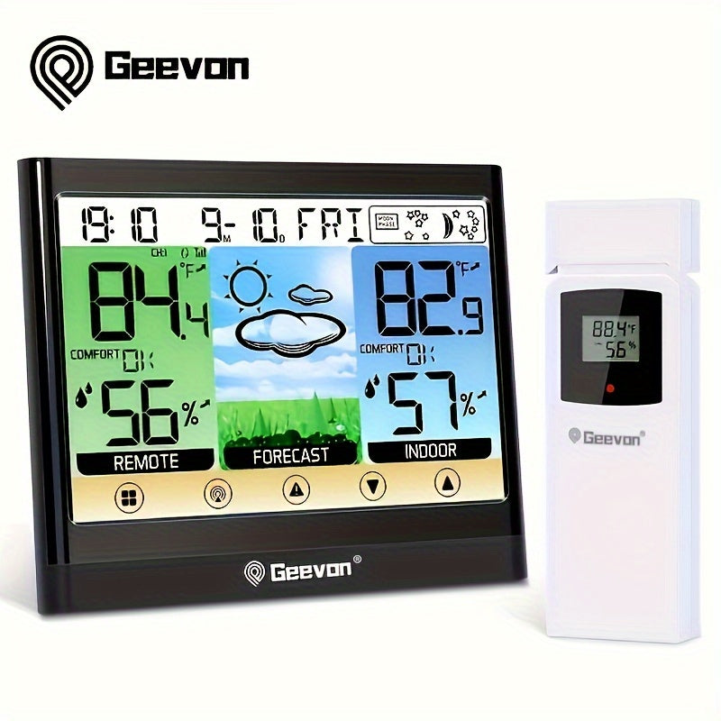 Touchscreen Weather Station with 5.9-Inch Color LCD, Indoor Outdoor Temperature and Humidity, Dew Point and Heat Index, Black Display with One Listed Remote Sensor