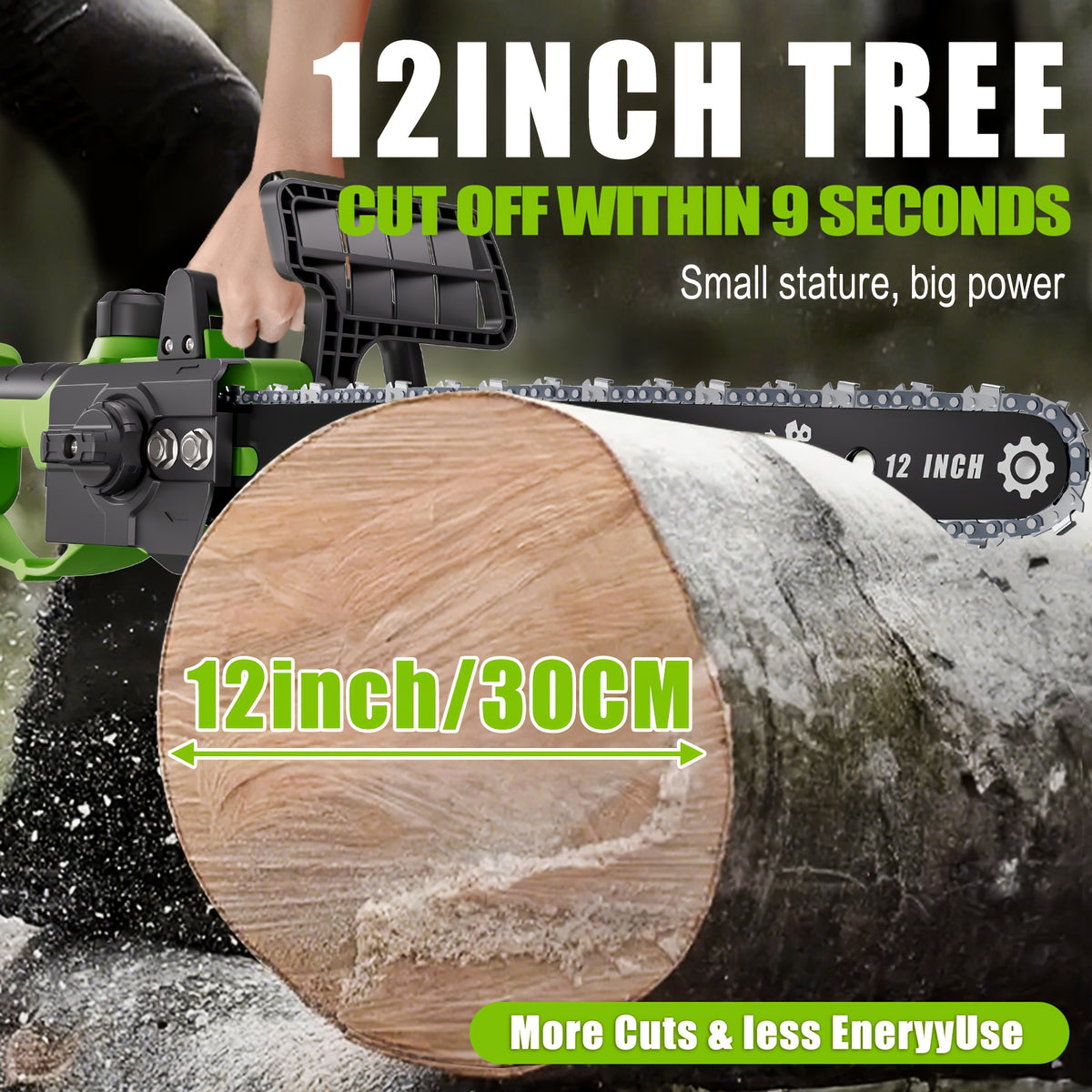 Battery-Powered Electric Chainsaw for Garden Pruning and Wood Cutting, Cordless Rechargeable Tool with Multiple Colors and One- or Two-Battery Kit Options