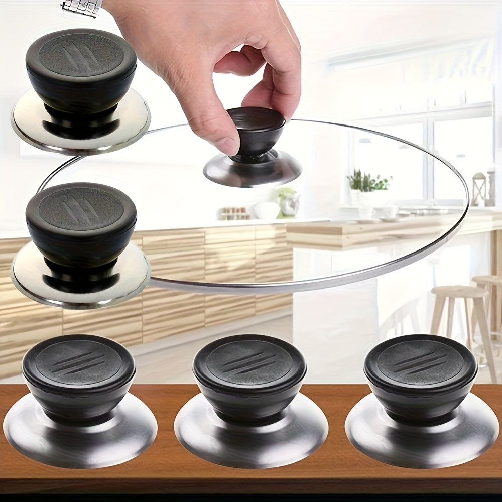 Pot Lid Replacement Knobs in Black, Three or Five-Piece Handle Packs for Compatible Glass Cookware Lids, Kitchen Repairs and Everyday Cookware Maintenance
