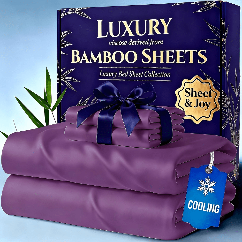 20 Inch Pocket Bed Sheet Set, Four-Piece Bedding with Listed Cooling Comfort, Fitted Sheet, Flat Sheet and Pillowcases in Twin, Full, Queen and King Options