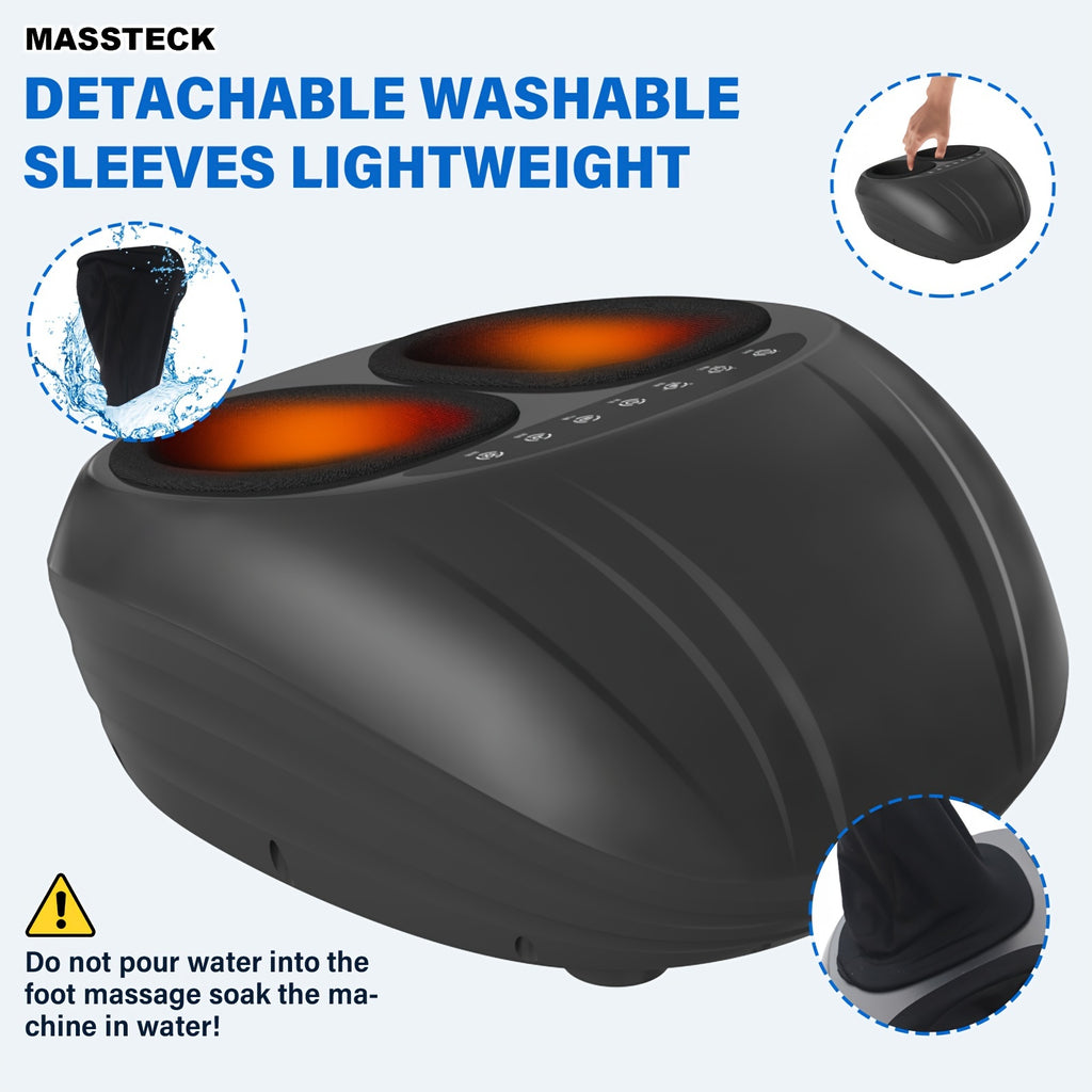 Shiatsu Foot Massager JH-ZL1 with Listed Heat and Kneading Functions, Electric Foot Massage Machine with Men's Size 12 Fit Claim for Adult Home and Office Relaxation