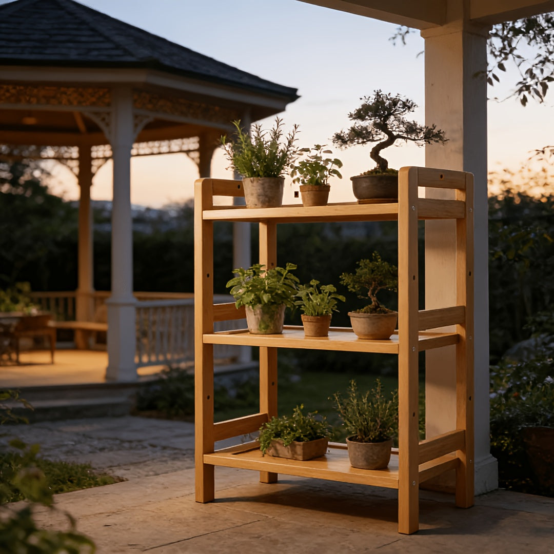 Bamboo Storage Shelf with Three Tiers, Single Standing Rack for Compatible Pantry, Kitchen Cabinet, Countertop and Desktop Organization at Home