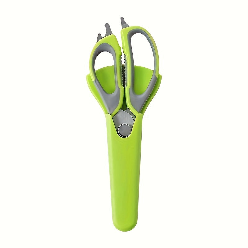Detachable Kitchen Shears with Magnetic Holder, 7-in-1 Stainless Steel Food Scissors for Meat and Fish Prep, Bottle Opening and Everyday Home Cooking