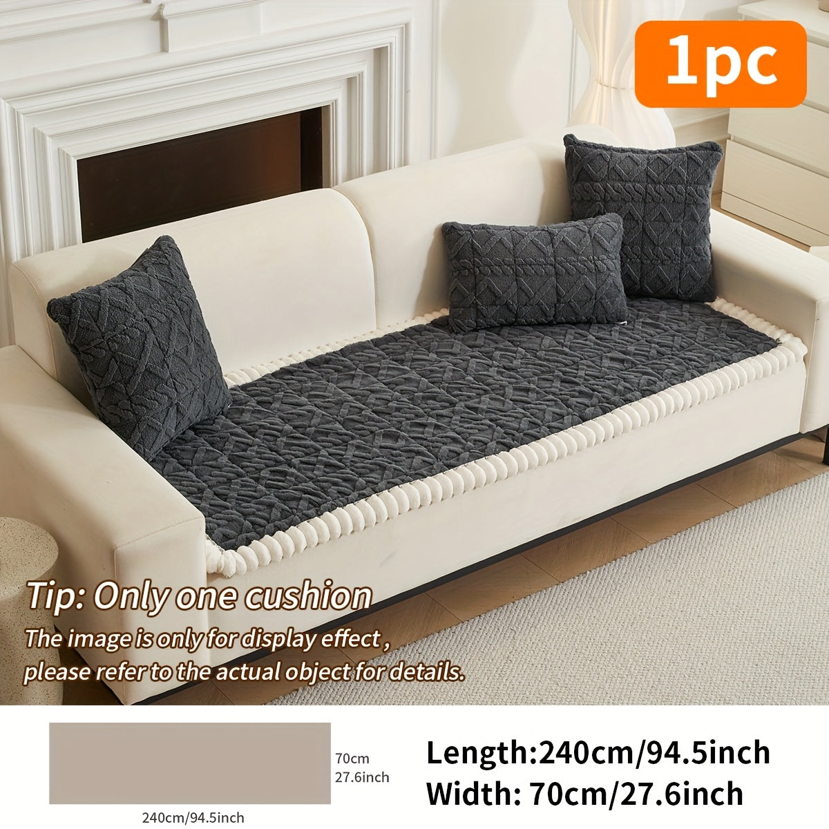Quilted Sofa Cushion Cover, Single Polyester Seating Layer in Five Colors with Loveseat, 3-Seater, 4-Seater and Plus4 Options for Living Room Refreshes