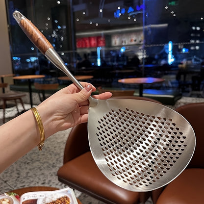 Stainless Steel Skimmer Strainer for Frying and Hot Pot, Large Kitchen Draining Tool with Dishwasher-Safe Design in 1 or 2-Piece Options for Home and Restaurant Use