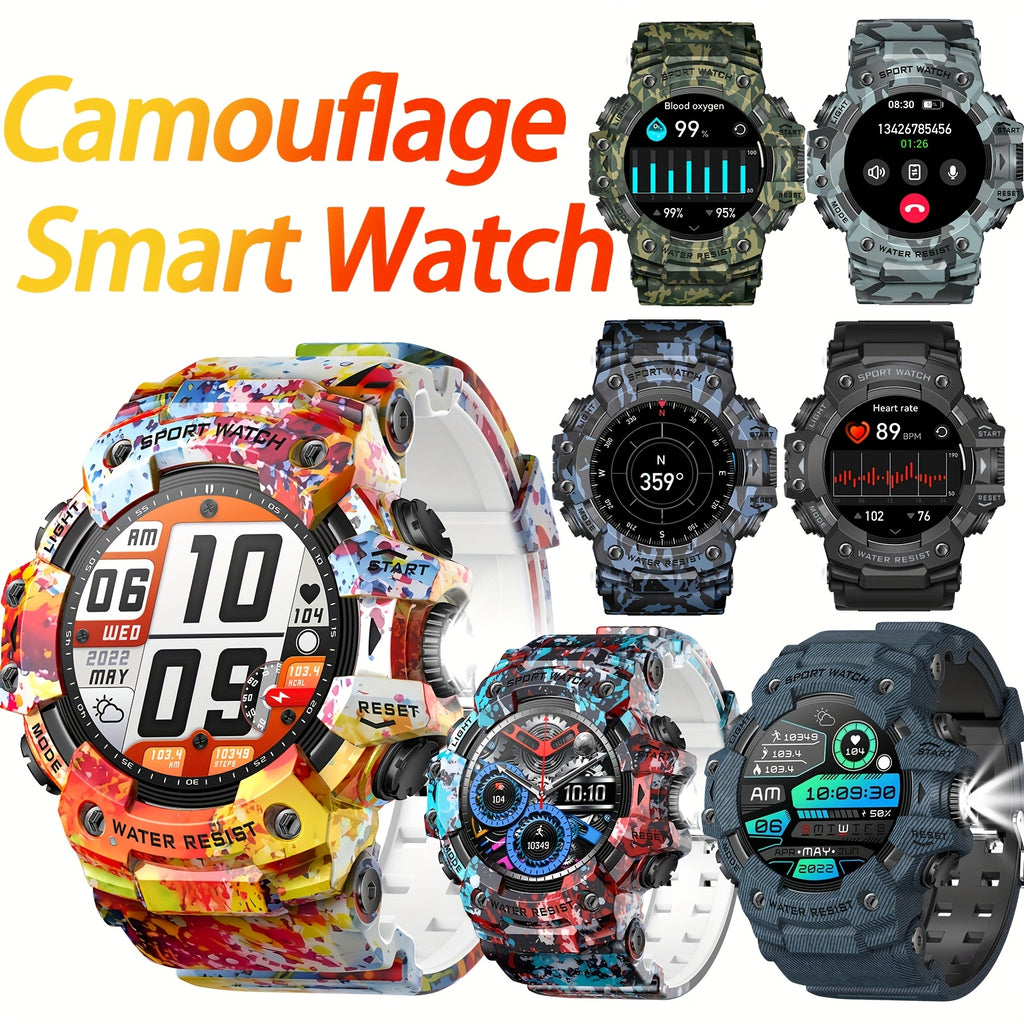 1.32-Inch TFT Smartwatch for Men with Calling, LED Flashlight, 100+ Sports Modes and Sleep Tracking, iPhone Android Compatibility in Eleven Color Options
