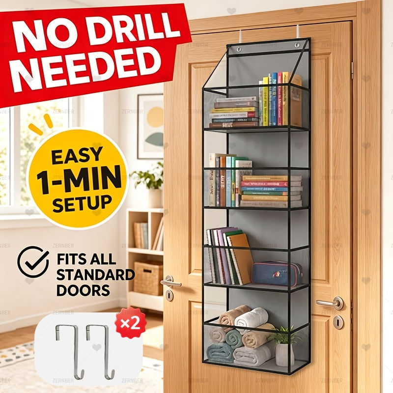 Tiered Hanging Storage Organizer, Foldable Non-Woven Bag with Window Design and 4 or 6 Layer Options for Bedroom, Bathroom and Home Office Organization