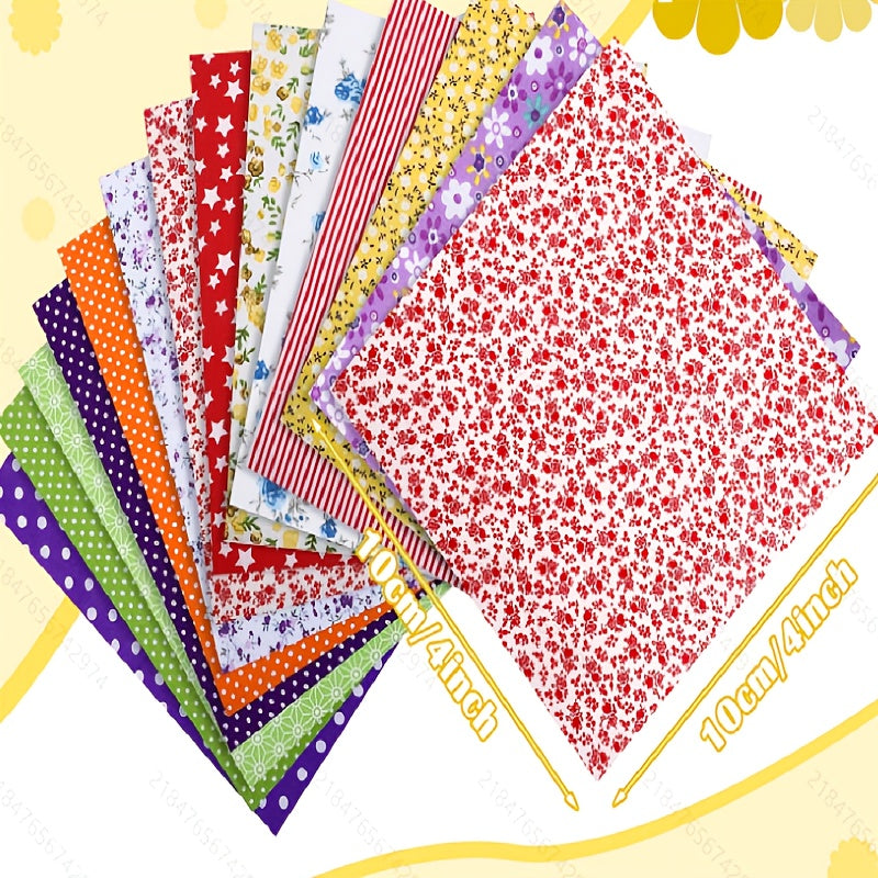 Precut Quilt Squares Bundle, 500-Piece Listed 4 x 4 Inch Floral Print Patchwork Fabric for DIY Quilting, Sewing Projects, Holiday Crafts and Accessories