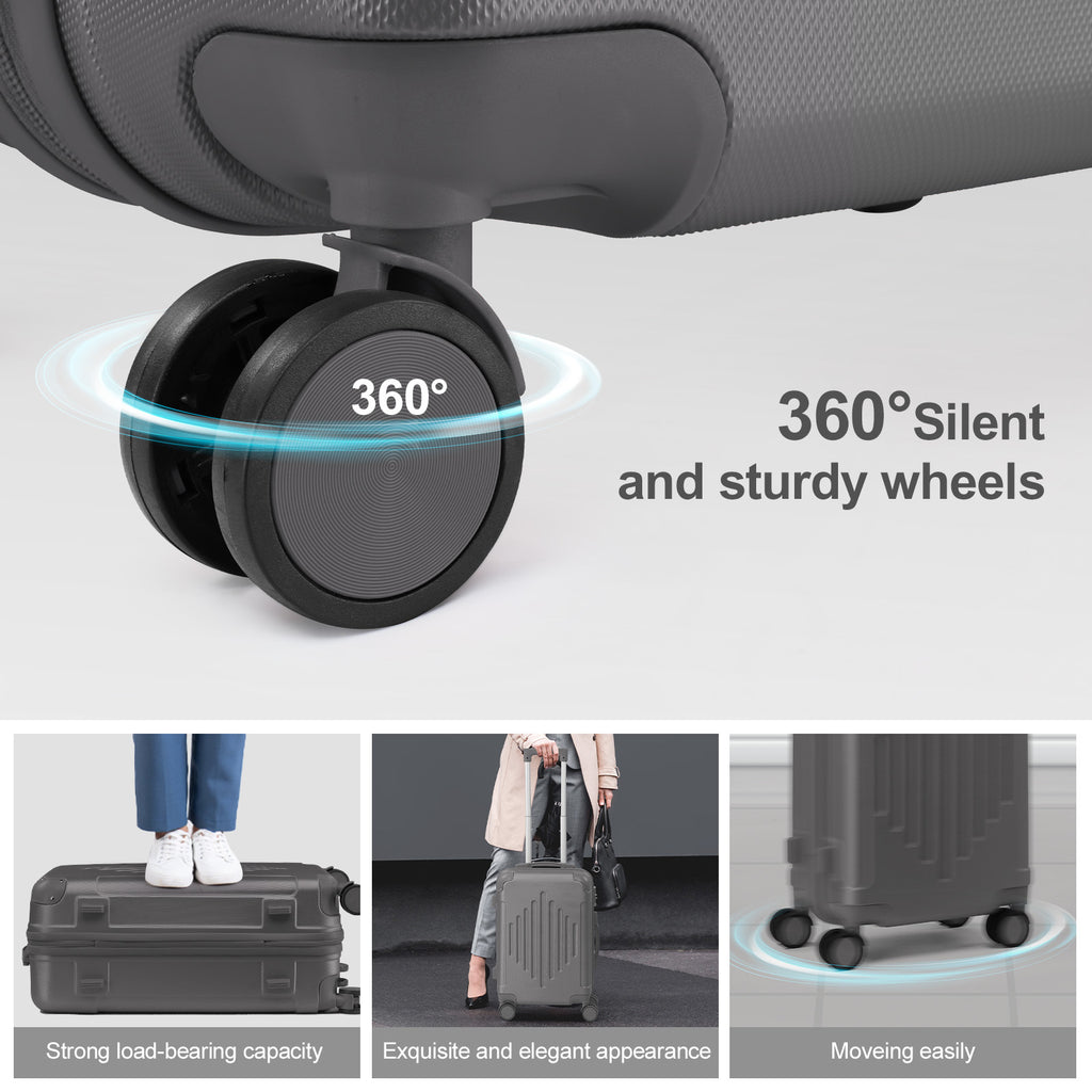 ABS Hardshell Spinner Luggage with Listed TSA Lock, 20, 24 or 28 Inch Size Options in Five Colors for Vacation Packing, Business Trips and Everyday Travel