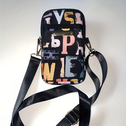 Adjustable Strap Crossbody Bag with Zipper Pockets, Blue Cat, Dark Blue, Pink or Blue Options for Everyday Essentials, Casual Errands and Travel Organization