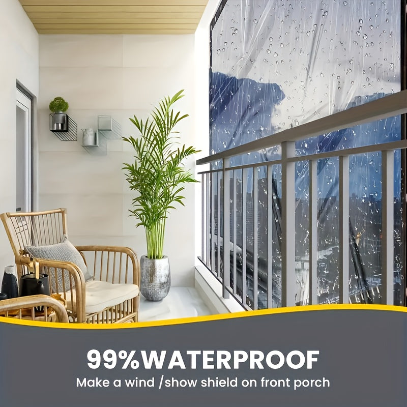 Clear Outdoor Tarp with Listed 15mil Thickness and 78.74 × 157.48-Inch Size, Transparent Cover for Suitable Garden, Patio, Porch and Camping Applications