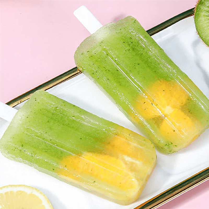 Popsicle Mold Tray with Four Listed Cavities and Lids, Plastic Homemade Ice Pop Maker with 1pc Option for DIY Summer Snacks and Frozen Dessert Preparation