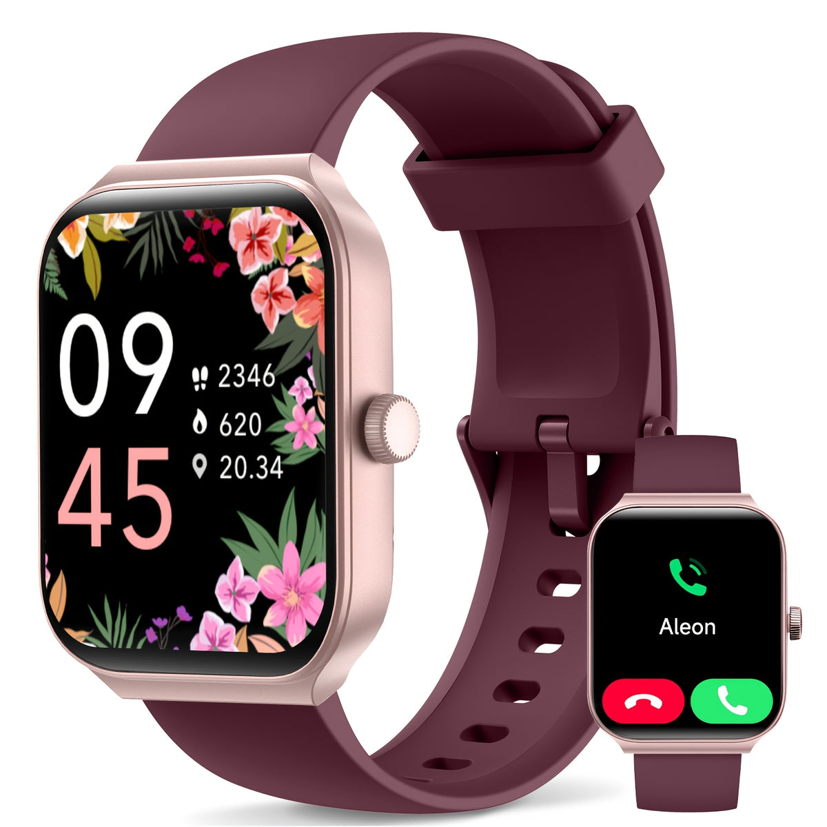 1.95 Inch Smart Watch with Alexa Built-in, Wireless Call Smartwatch with 100+ Sport Modes, Fitness Activity Tracker & Pedometer, for iPhone & Android, HD Touch Screen, Birthday & Mother's Day Gift