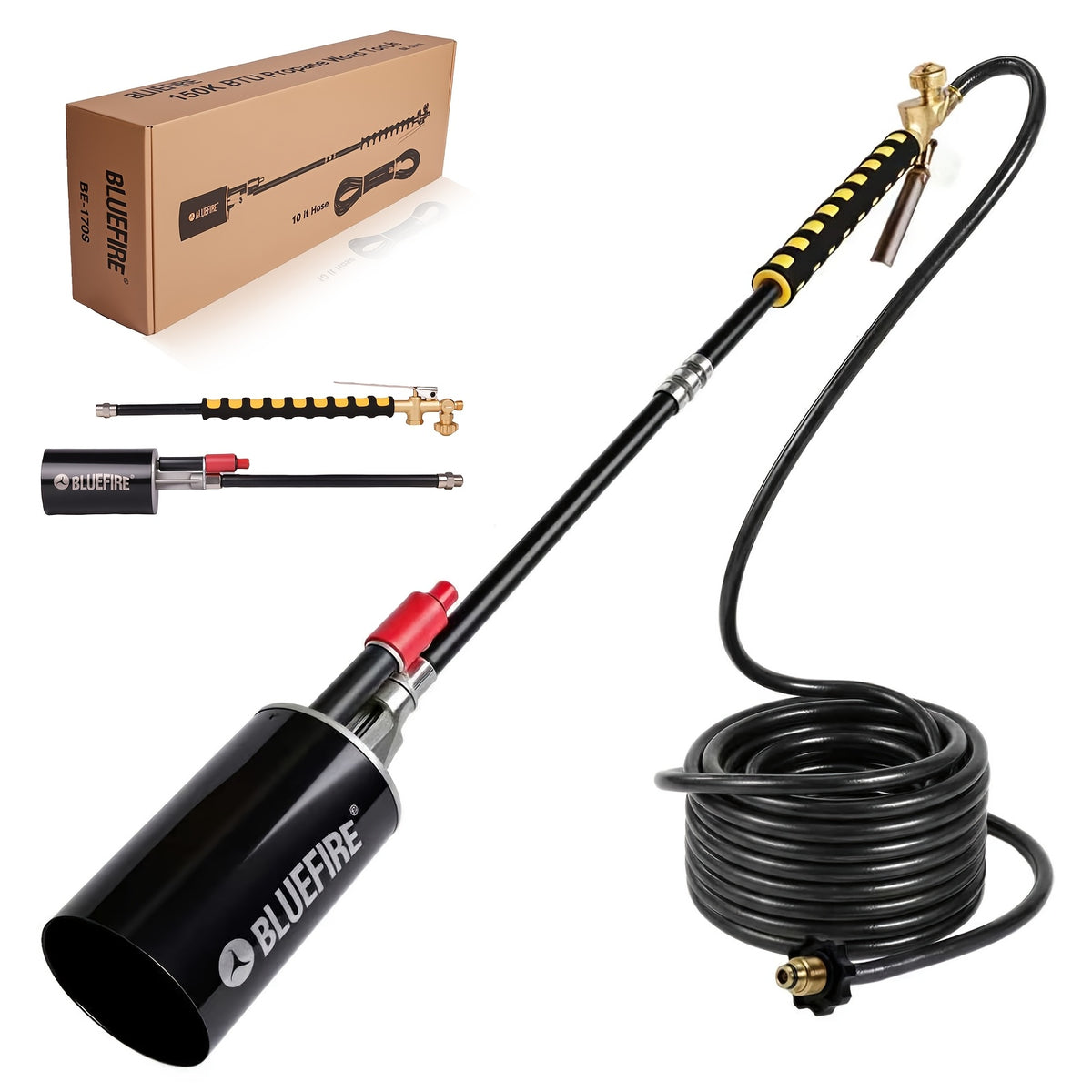 Propane Weed Torch Kit with Tank-Connected Outdoor Burner Model Options, BF-1711, Koman-Q0001 and HD Series for Experienced Adult Yard Maintenance