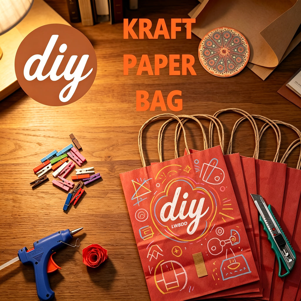 Red Kraft Gift Bags with Twisted Paper Handles, Listed 100-Pack in Small or Medium Sizes for Retail Packaging, Wedding Favors, Birthdays and Holiday Presents
