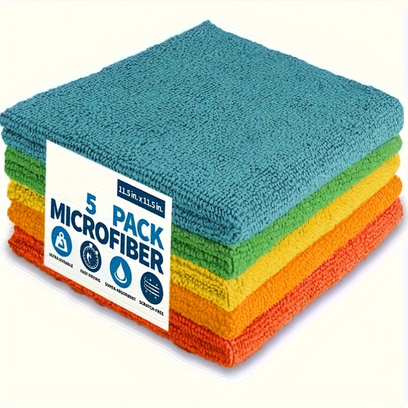 (50/20/10/5pcs) 1200-Wash Ultra-Fine Microfiber Cleaning Cloths | High-Performance, Super Absorbent & Streak-Free | Chemical-Free, Ideal for Car Washing & Jewelry Care Random color