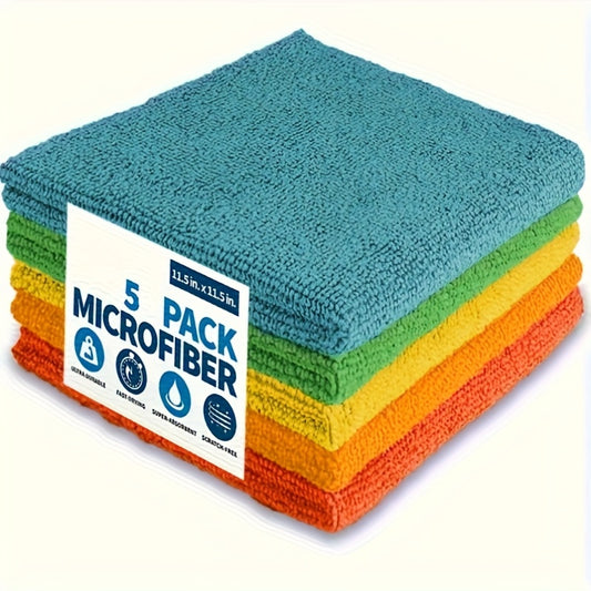 Ultra-Fine Microfiber Cleaning Cloths in Random Colors, Reusable 5, 10, 20 or 50 Piece Wiping Towel Packs for Compatible Car and Household Surface Care