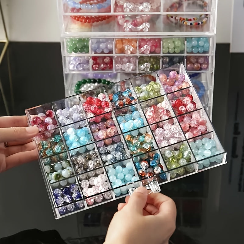 120-Compartment Jewelry Organizer Box with Five Clear Layers, Acrylic Storage for Earrings, Rings and Small Accessories on Bedroom Dressers and Vanities