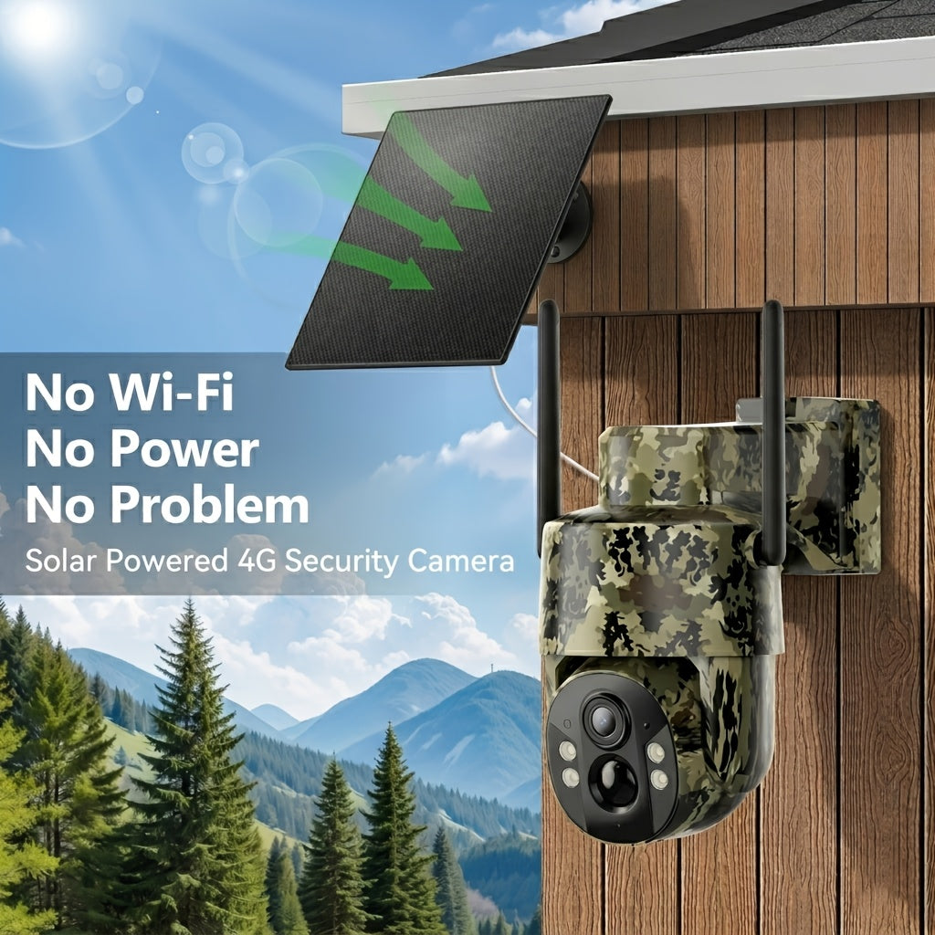 Cellular Game Camera with 4G LTE, Solar Charging, Phone App Live View and Night Vision, Motion Detection and Two-Way Audio in Camouflage 1-Pack or 3-Pack