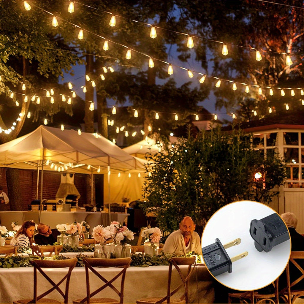 Edison Patio String Lights 100FT with Shatterproof ST38 Bulbs, 2700K Warm White Dimmable Connectable Hanging Lights for Garden, Bistro and Wedding Decor