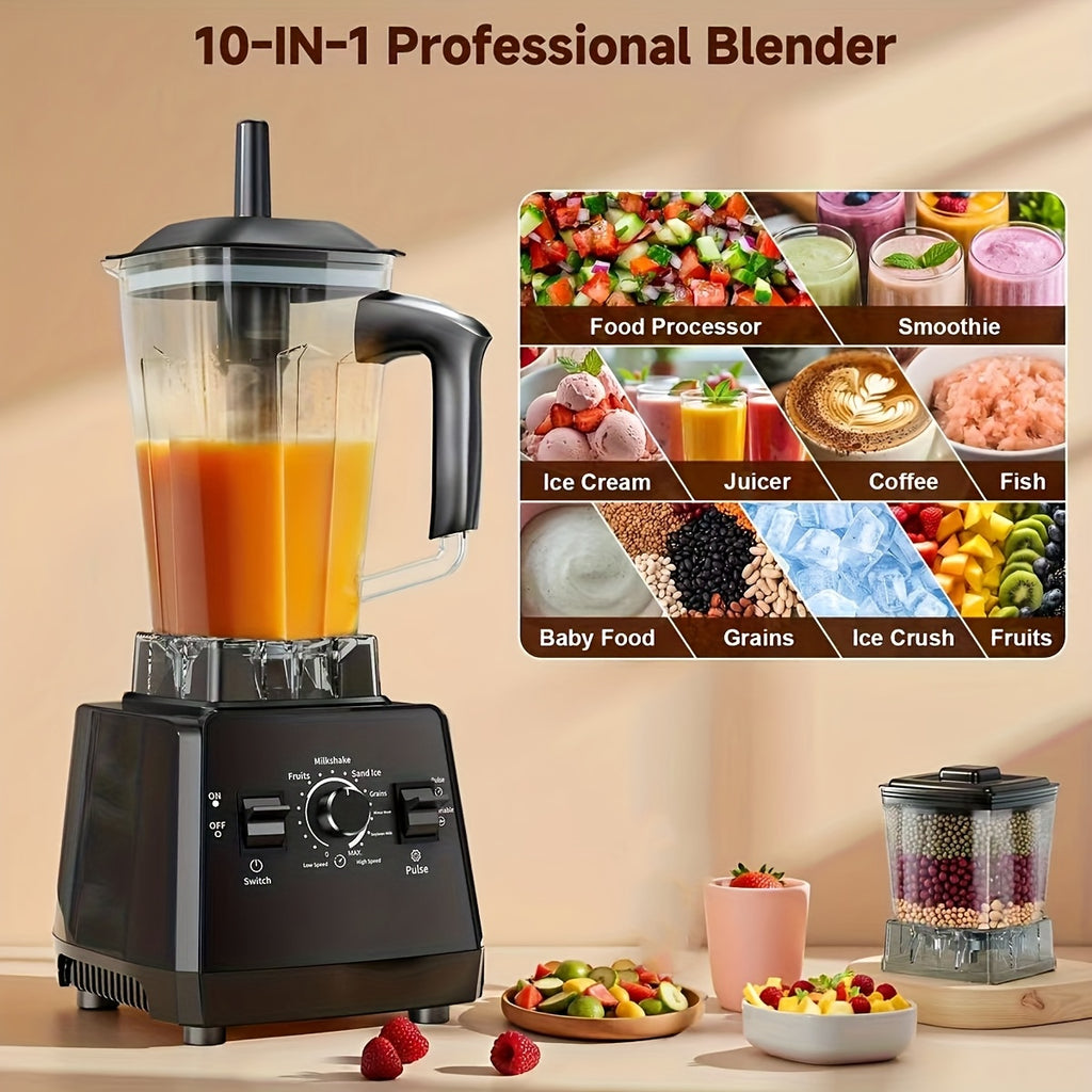 High Speed Blender 2400W, Professional Countertop Blender with 68oz Jar and Extra Container, 25000 RPM Smoothie Blender for Ice, Juices, Soups and Sauces, Kitchen Blender with Tamper