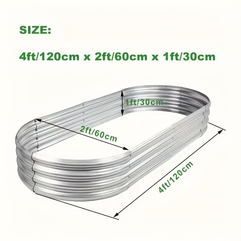 Outdoor Galvanized Raised Garden Bed, Metal Planter with 2x2x1ft Single and 4x2x1ft One-, Two- or Four-Bed Options for Vegetables, Herbs and Flowers