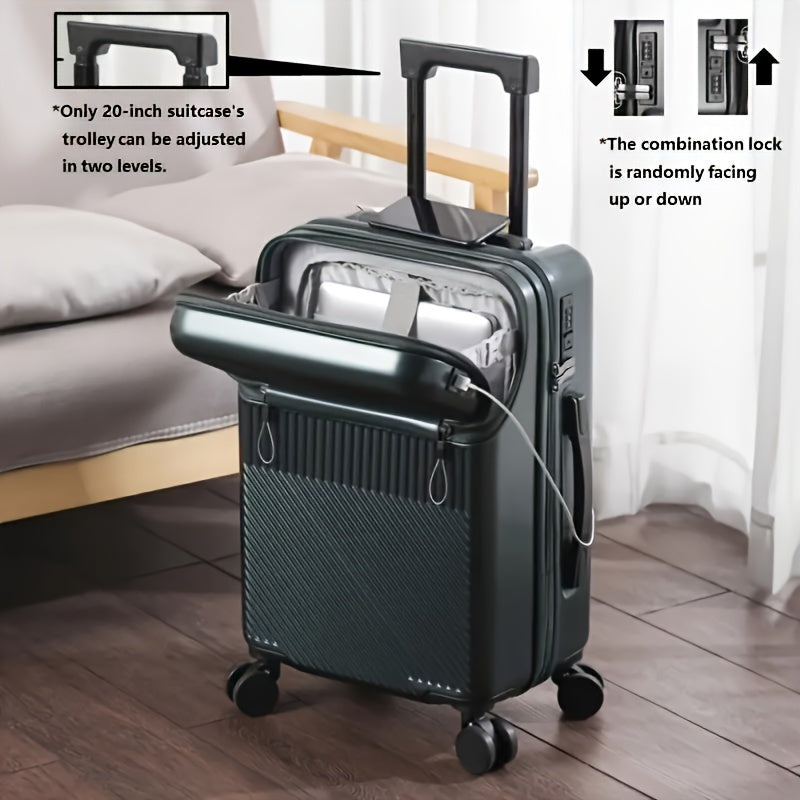 20 Inch Luggage with Password Lock Reference, Travel Suitcase in Red, Black, White, Green or Grey for Weekend Packing, Vacation Planning and Business Trips
