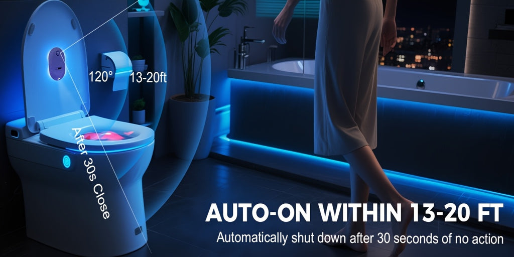 Motion Sensor Toilet Night Light, Rechargeable Toilet Bowl Lighting with Listed 13 Color Changes and Four Projection Patterns in Two- or Four-Pack Options
