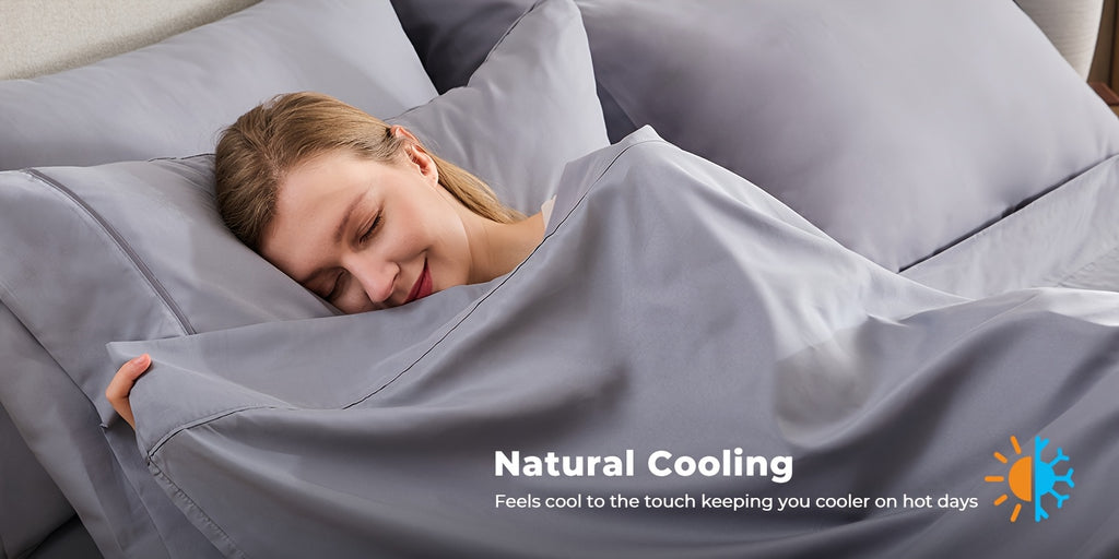 Four-Piece Cooling Sheet Set with Listed Extra Deep Pockets, Soft Wrinkle-Resistant Bedding in Twin, Full, Queen, King and California King Size Options