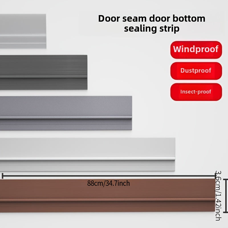 Self-Adhesive Door Bottom Seal for Glass and Wood Doors, Weatherstripping in Black, Grey, Brown or White with Single-Piece and Two-Piece Style Options