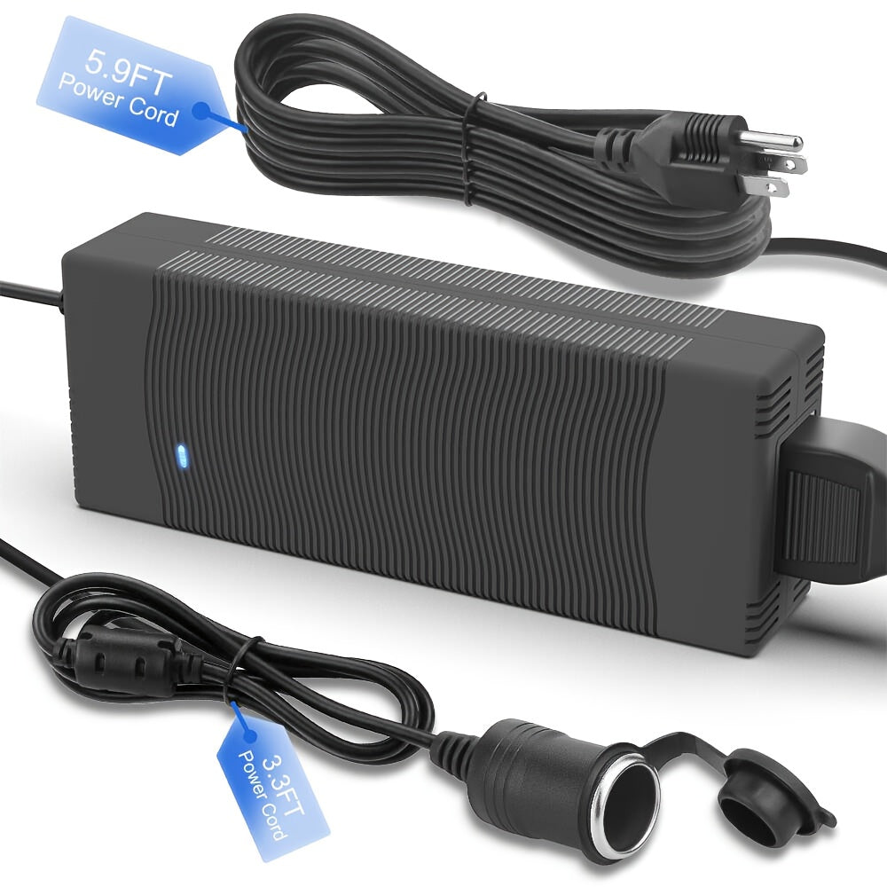 12V Car Power Adapter with Listed 15A 180W Maximum Output, 100–240V AC to DC Converter and 9.2ft Total Cord Length for Compatible Automotive Accessories at Home