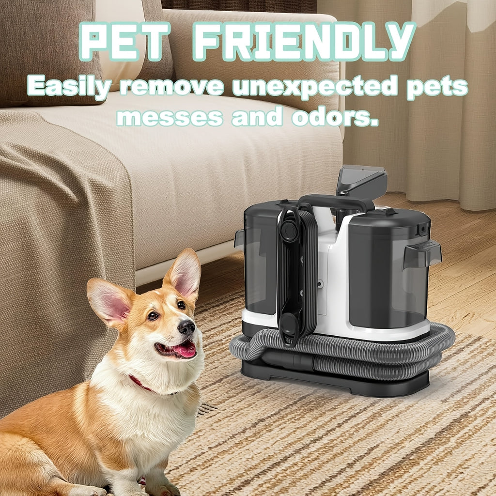 35kPa Portable Upholstery Spot Cleaner with Dual-Size Brush, Integrated Blowing and Suction, ABS Resin Body and 120V Power for Home Cleaning