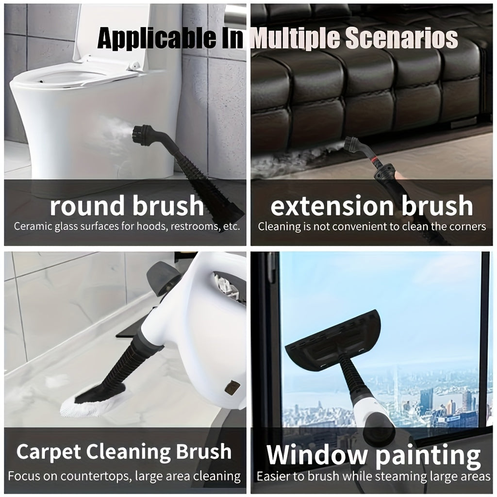 High Pressure Steam Cleaner HK004 in White, 1050W Handheld Cleaning Tool with 12 Accessories for Compatible Kitchen Surfaces, Bathroom Tile and Windows