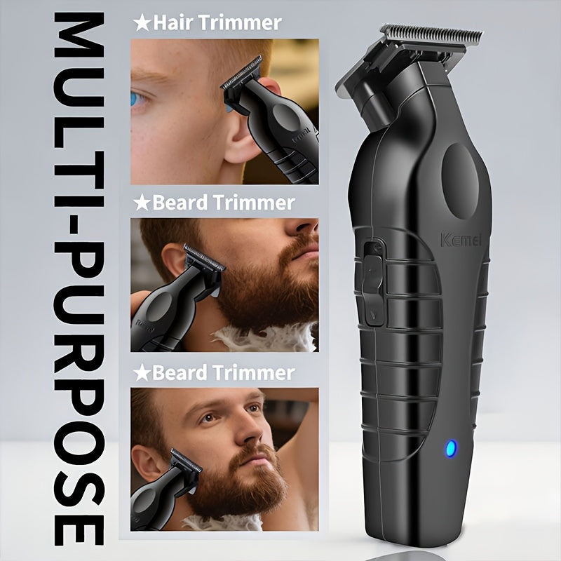 Hair Clipper KM-2299 Electric Grooming Tool with USB Connection for Hair Cutting, Detail Carving and Hairstyle Maintenance at Home or in Hair Salons