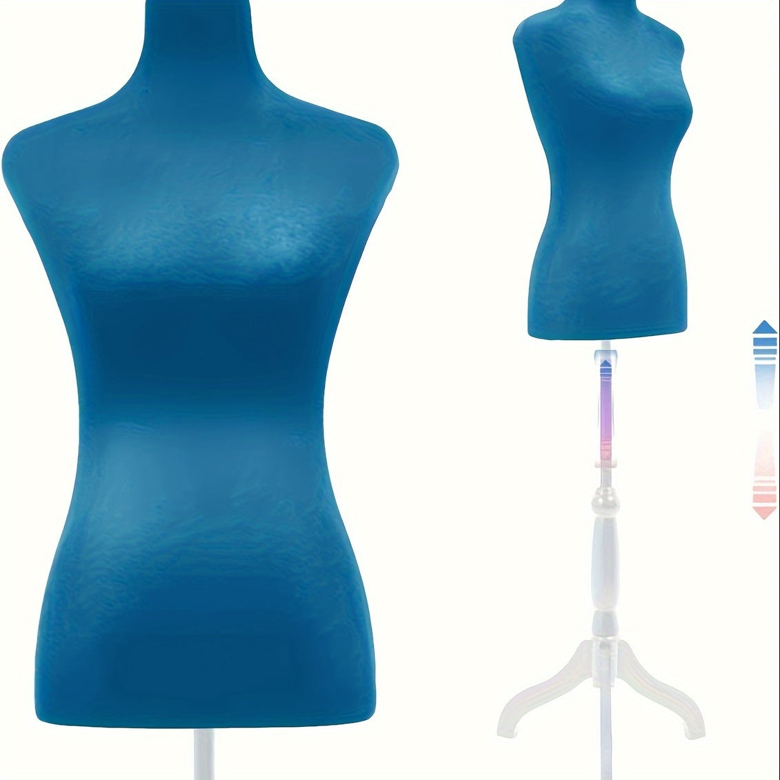 Dress Form Mannequin Torso, Female Clothing Display with Tripod Stand, Listed 50–63 Inch Height Adjustment and Four Colors for Outfit Photography