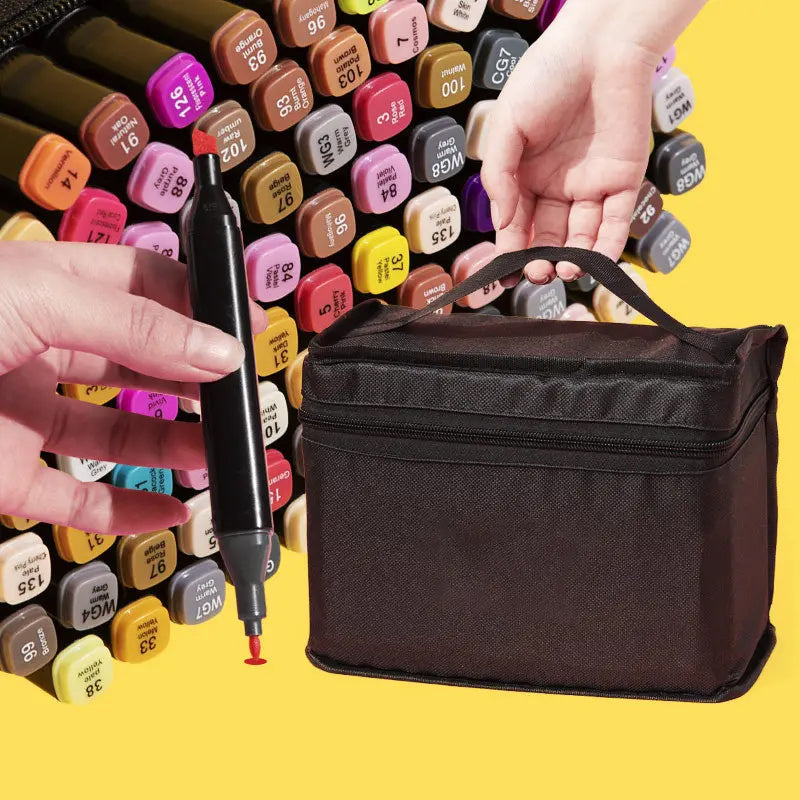169-Piece Art Marker Assortment with Dual-Tip Drawing Pens for Adult Sketching, Illustration, Animation Design, Highlighting and Creative Drafting