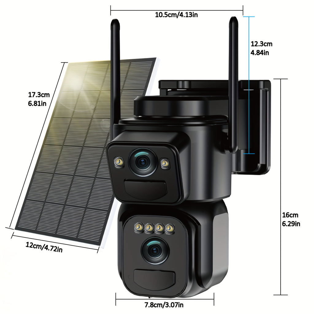 Solar WiFi Security Camera QW8-WIFI with Listed 2K Video, Motion Detection, Spotlight Alarm, Color Night Vision and Two-Way Audio for Home Monitoring