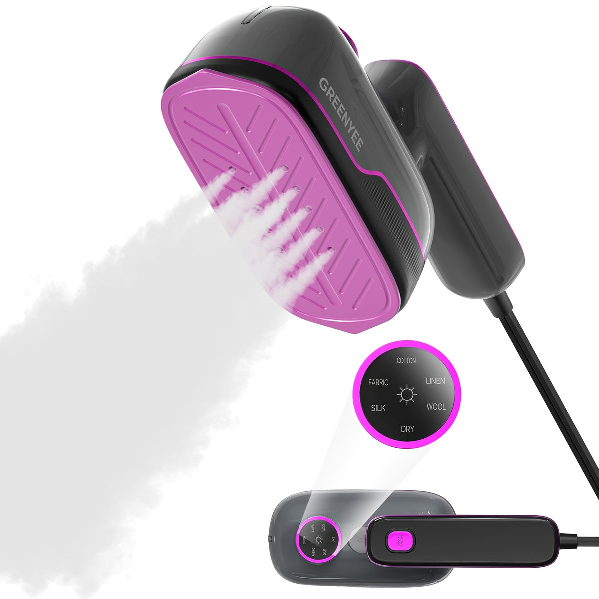 Mini Travel Steam Iron with Foldable 180-Degree Handle, Portable Handheld Garment Steamer for Compatible Clothing, Dry Ironing and Everyday Wrinkle Care
