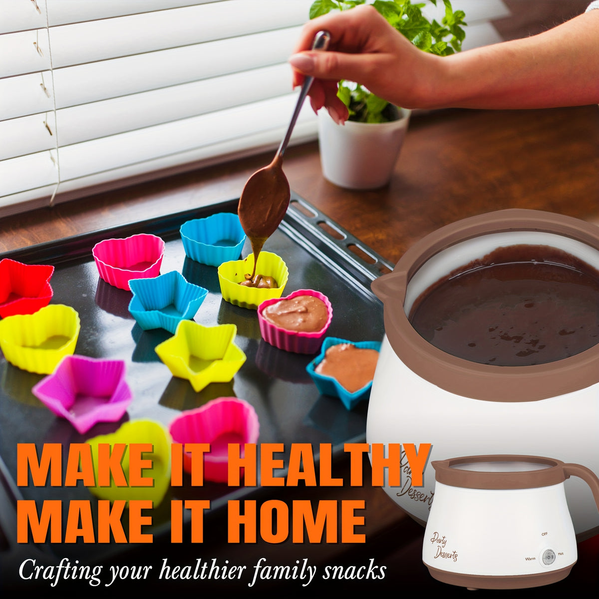 Candy Melting Pot with Listed One-Cup Capacity, Single Chocolate Preparation Pot in Brown or Gray for Cake Pops, Cookie Decorating and Homemade Cake Treats