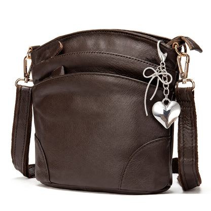 Leather Organizer Crossbody Bag with Listed Smartphone Pockets, Everyday Handbag Purse in Thirteen Color and Style Options for Errands and Travel