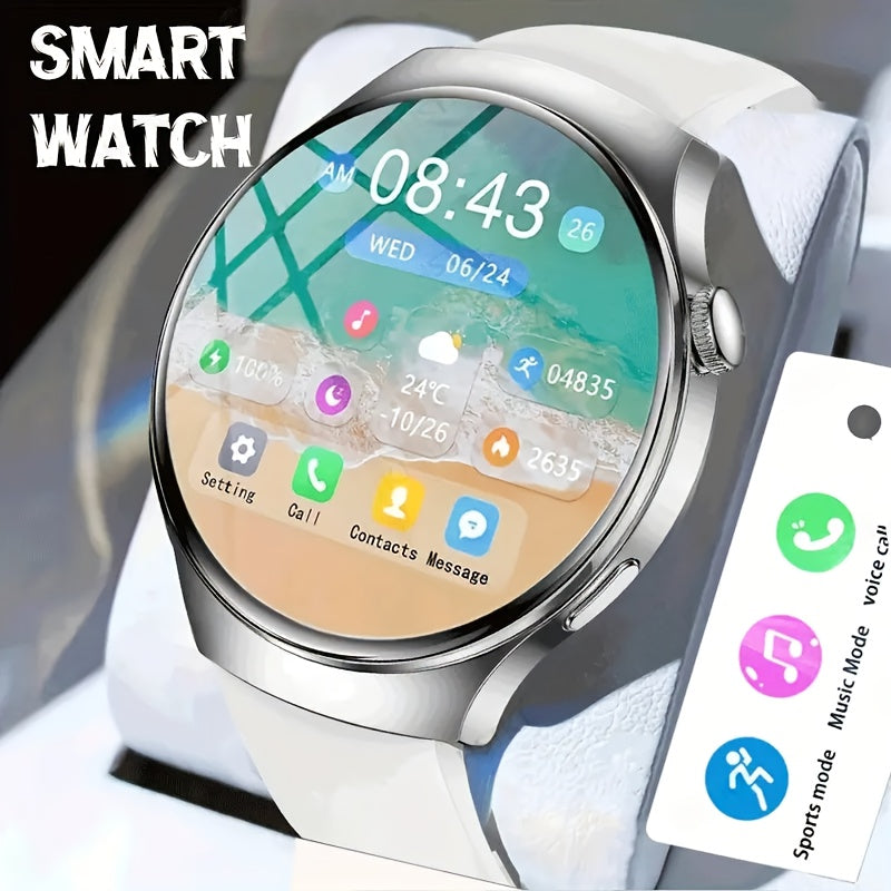 OLED Touchscreen Calling Smartwatch with 2.01-Inch Display, Message Alerts, Step and Calorie Tracking, Music and Photo Controls in Business Black or Silvery