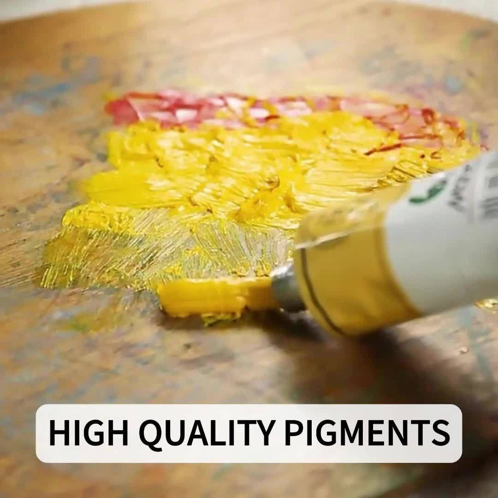 Yellow-Tone Oil Paint Set by Marie's, Five Pieces with Listed 1.7 fl oz Each, Lemon Yellow or Yellow-Ochre Set Options for Artist and Student Painting Supplies