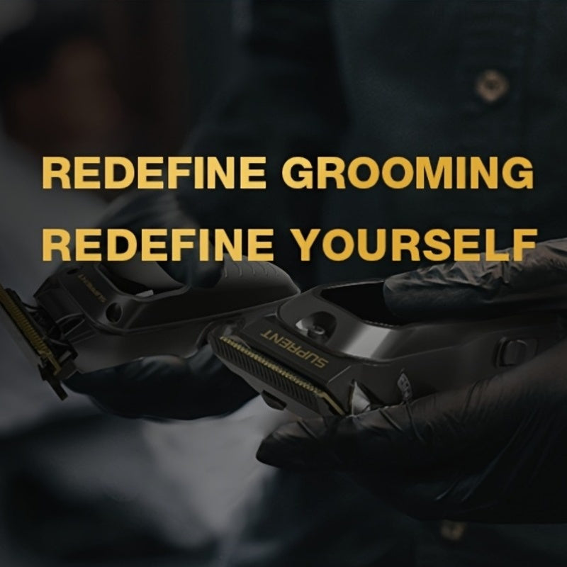 Cordless Grooming Tools by SUPRENT for Men, T-Blade Beard Trimmer or Hair Clippers with Listed LED Display and Rechargeable Power for Home Styling