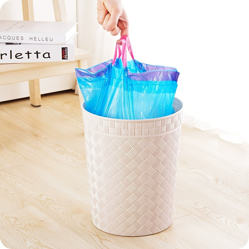 Drawstring Trash Bag Rolls with Listed 4-Gallon Capacity, 40, 100 or 200 Bags in Two, Five or Ten Rolls for Kitchen, Bedroom and Household Wastebaskets